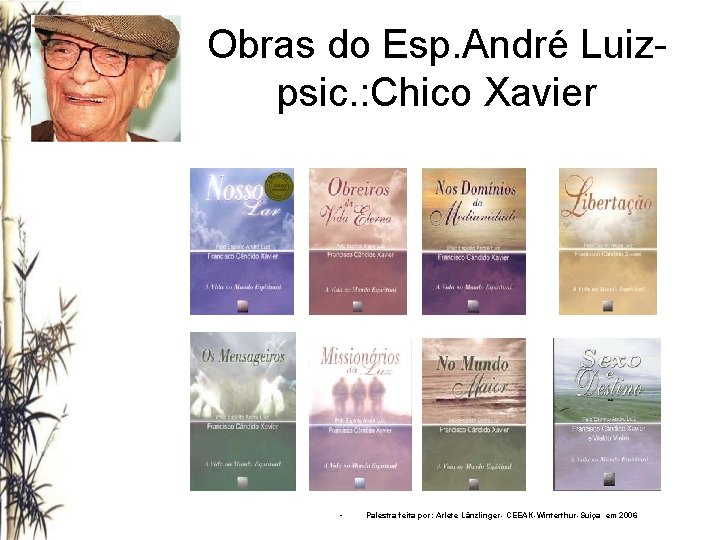 Obras do Esp. André Luizpsic. : Chico Xavier • Palestra feita por: Arlete Länzlinger-