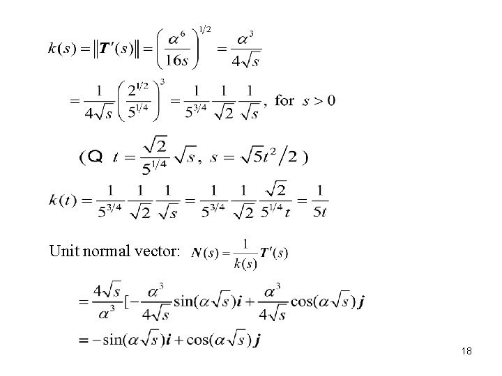 Unit normal vector: 18 