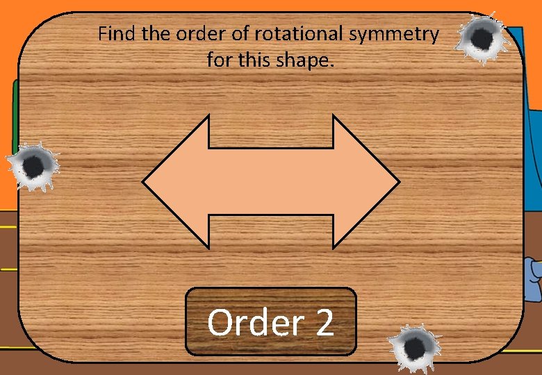 Find the order of rotational symmetry for this shape. Order 2 