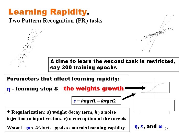 Learning Rapidity. Two Pattern Recognition (PR) tasks A time to learn the second task