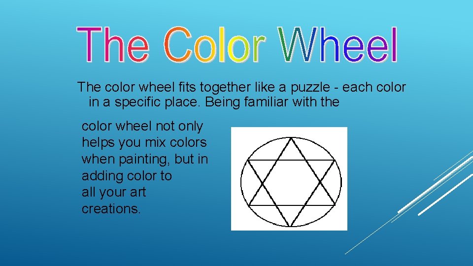 The color wheel fits together like a puzzle - each color in a specific