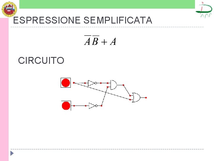 ESPRESSIONE SEMPLIFICATA CIRCUITO 