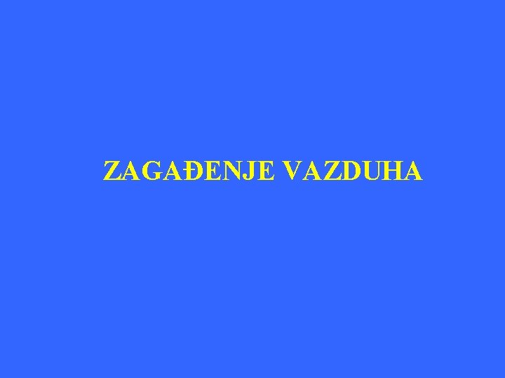 ZAGAĐENJE VAZDUHA 