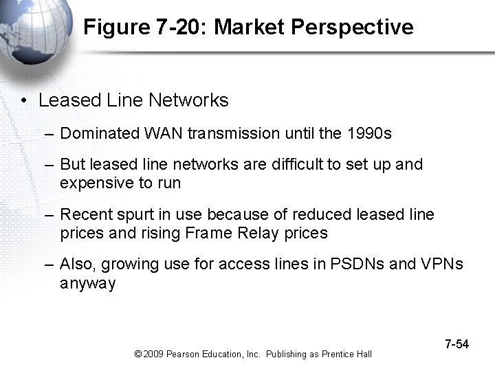 Figure 7 -20: Market Perspective • Leased Line Networks – Dominated WAN transmission until