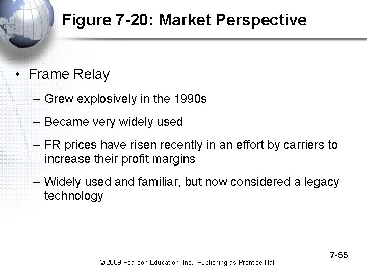 Figure 7 -20: Market Perspective • Frame Relay – Grew explosively in the 1990
