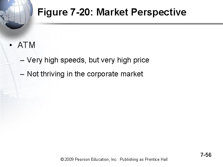 Figure 7 -20: Market Perspective • ATM – Very high speeds, but very high