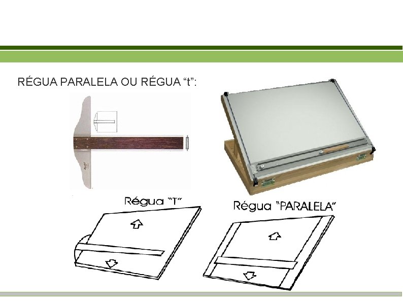 RÉGUA PARALELA OU RÉGUA “t”: 