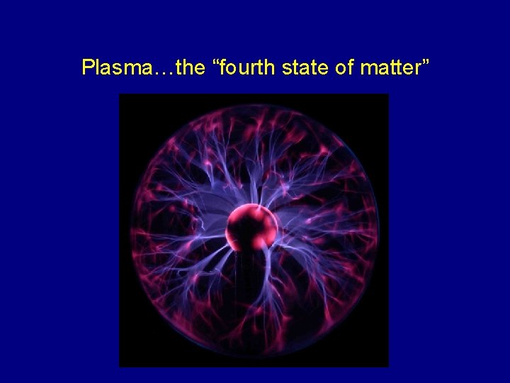 Plasma…the “fourth state of matter” 