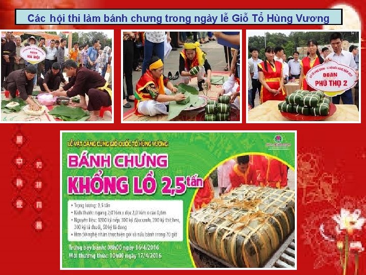 Các hội thi làm bánh chưng trong ngày lễ Giỗ Tổ Hùng Vương 