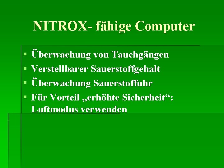 NITROX- fähige Computer § § Überwachung von Tauchgängen Verstellbarer Sauerstoffgehalt Überwachung Sauerstoffuhr Für Vorteil