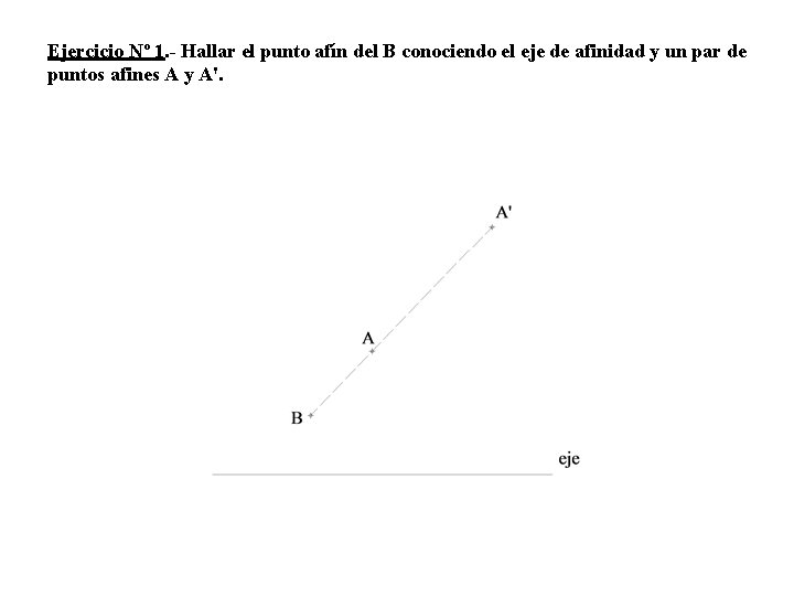 Ejercicio Nº 1. - Hallar el punto afín del B conociendo el eje de