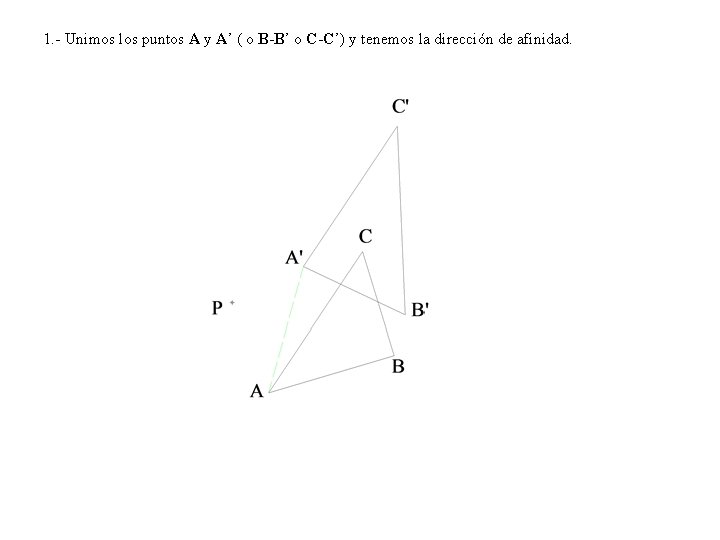 1. - Unimos los puntos A y A’ ( o B-B’ o C-C’) y