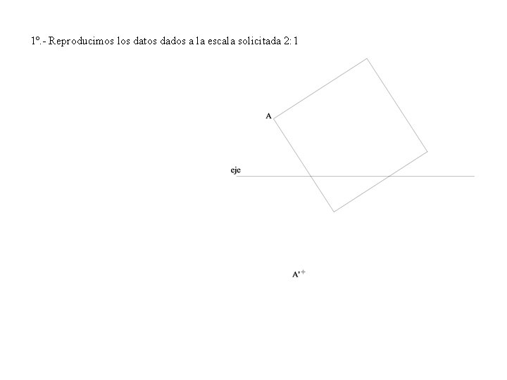 1º. - Reproducimos los datos dados a la escala solicitada 2: 1 