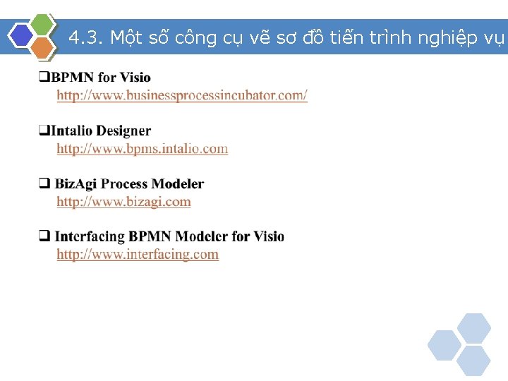 4. 3. Một số công cụ vẽ sơ đồ tiến trình nghiệp vụ 