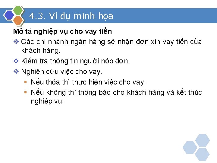 4. 3. Ví dụ minh họa Mô tả nghiệp vụ cho vay tiền v