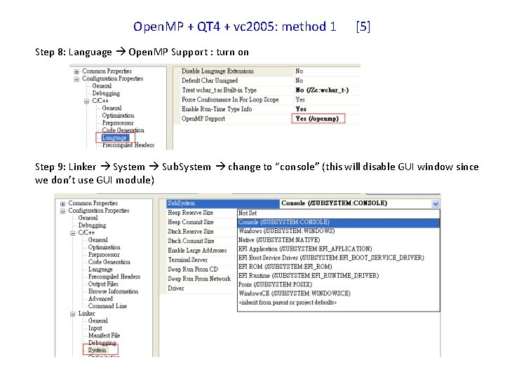 Open. MP + QT 4 + vc 2005: method 1 [5] Step 8: Language