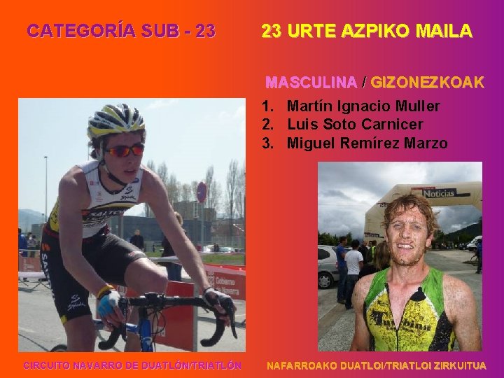 CATEGORÍA SUB - 23 23 URTE AZPIKO MAILA MASCULINA / GIZONEZKOAK 1. Martín Ignacio