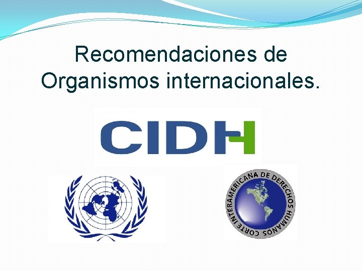 Recomendaciones de Organismos internacionales. 