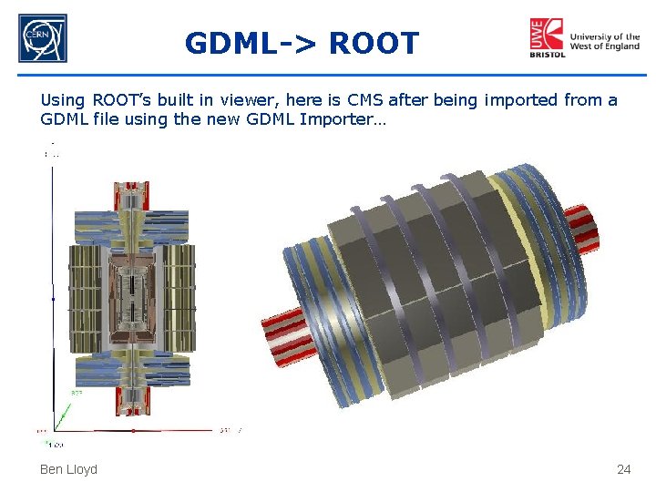 GDML-> ROOT Using ROOT’s built in viewer, here is CMS after being imported from