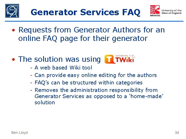 Generator Services FAQ • Requests from Generator Authors for an online FAQ page for