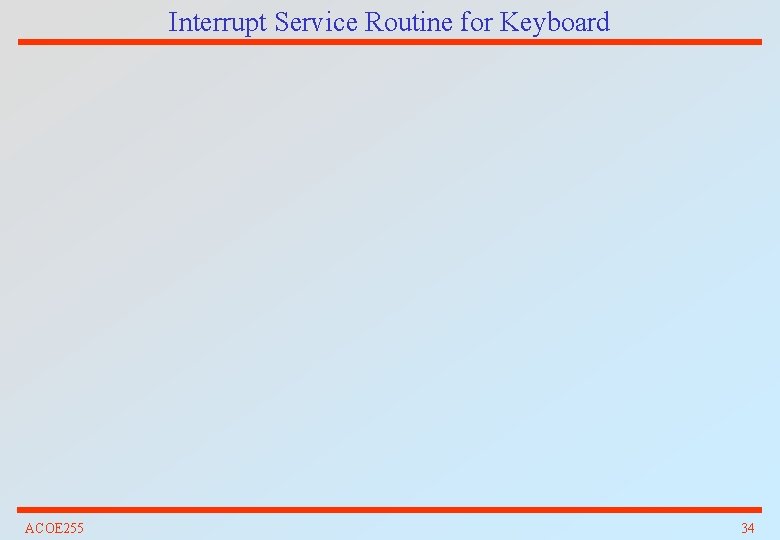 Interrupt Service Routine for Keyboard ACOE 255 34 