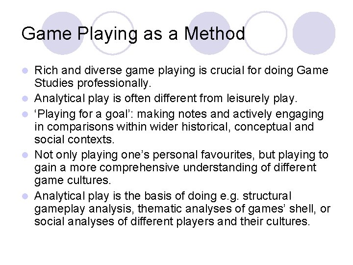 Introduction to Game Studies Games in Culture Chapter
