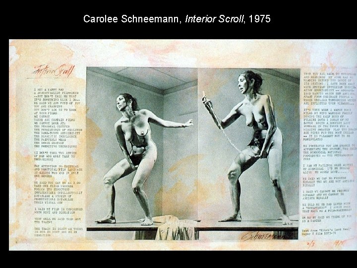 Carolee Schneemann, Interior Scroll, 1975 