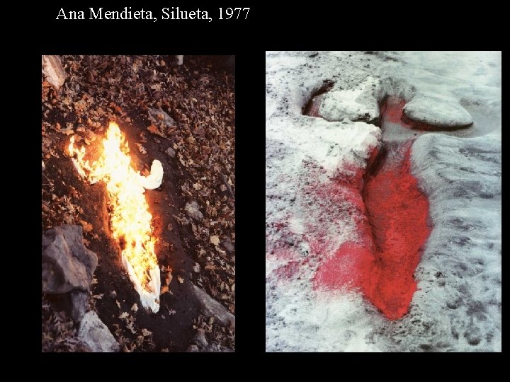 AM Silueta 77 fire; AM Silhueta 78 pigment Ana Mendieta, Silueta, 1977 