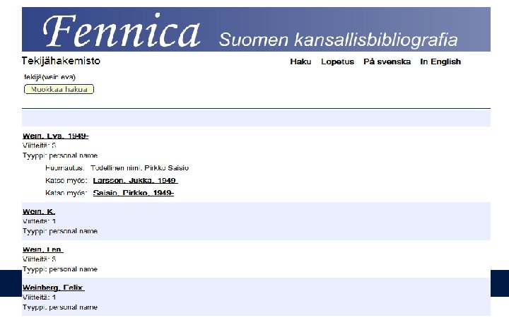 KANSALLISKIRJASTO - Kirjastoverkkopalvelut 