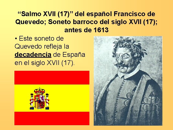 “Salmo XVII (17)” del español Francisco de Quevedo; Soneto barroco del siglo XVII (17);