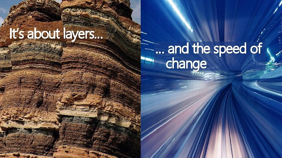 It’s about layers… … and the speed of change 