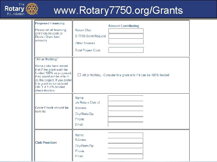 www. Rotary 7750. org/Grants 