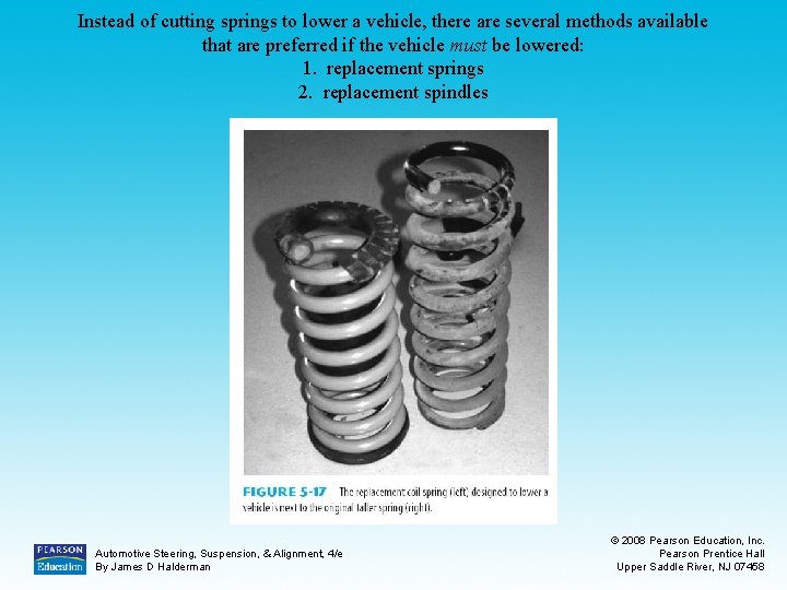 Instead of cutting springs to lower a vehicle, there are several methods available that