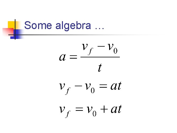 Some algebra … 
