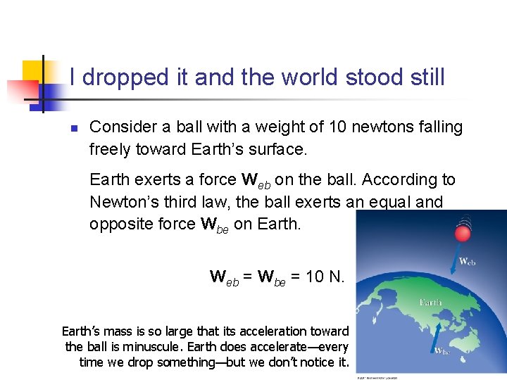 I dropped it and the world stood still n Consider a ball with a