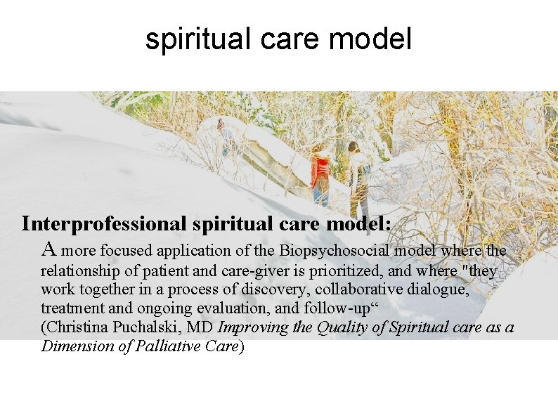 spiritual care model Interprofessional spiritual care model: A more focused application of the Biopsychosocial