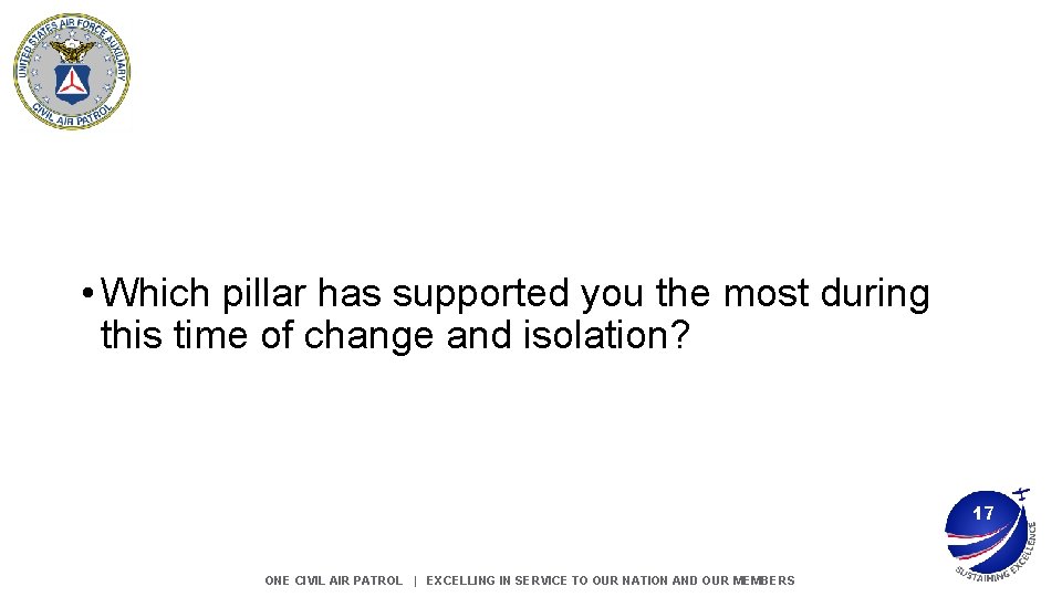 • Which pillar has supported you the most during this time of change • Which pillar has supported you the most during this time of change
