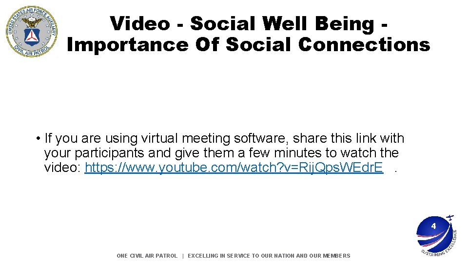 Video - Social Well Being Importance Of Social Connections • If you are using Video - Social Well Being Importance Of Social Connections • If you are using