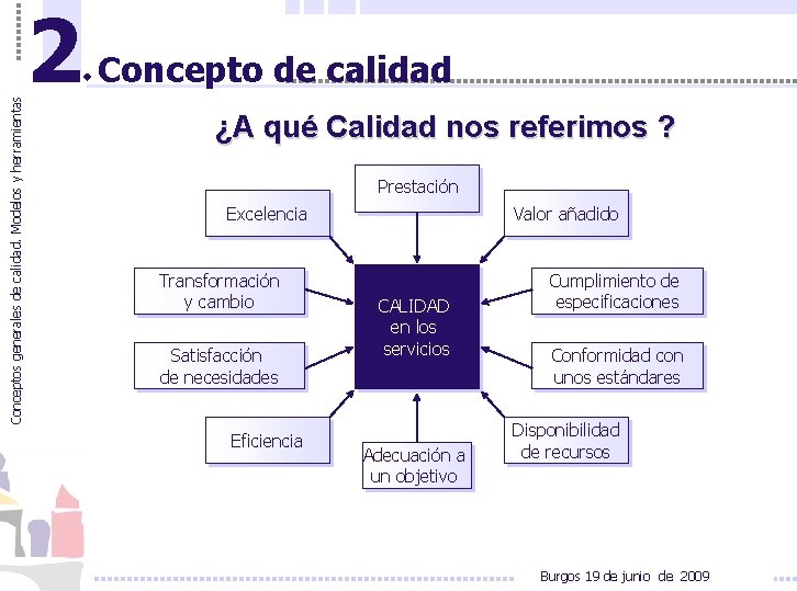 Conceptos generales de calidad. Modelos y herramientas 2 Concepto de calidad ¿A qué Calidad Conceptos generales de calidad. Modelos y herramientas 2 Concepto de calidad ¿A qué Calidad