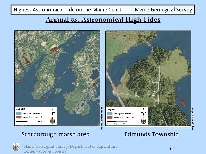 Highest Astronomical Tide on the Maine Coast Maine Geological Survey Scarborough marsh area Maine