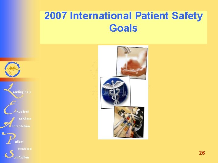 2007 International Patient Safety Goals 26 