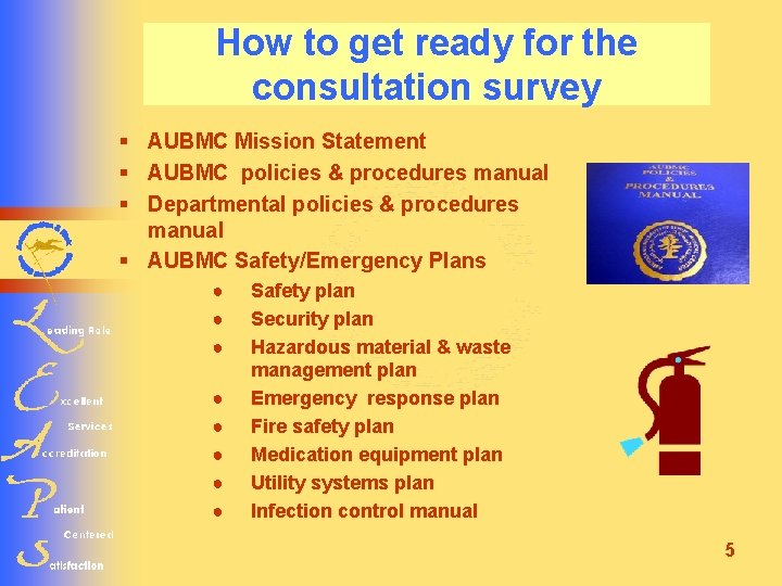 How to get ready for the consultation survey § AUBMC Mission Statement § AUBMC