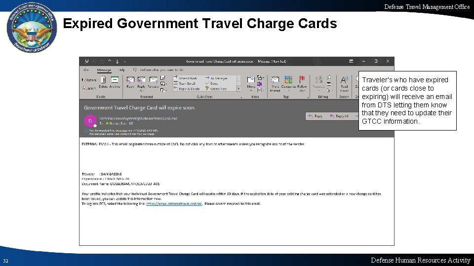 Defense Travel Management Office Expired Government Travel Charge Cards Traveler’s who have expired cards