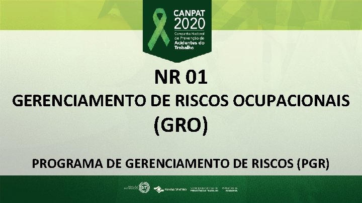 NR 01 GERENCIAMENTO DE RISCOS OCUPACIONAIS (GRO) PROGRAMA DE GERENCIAMENTO DE RISCOS (PGR) 