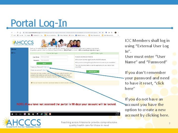 Portal Log-In IOC Members shall log in using “External User Log In”. User must