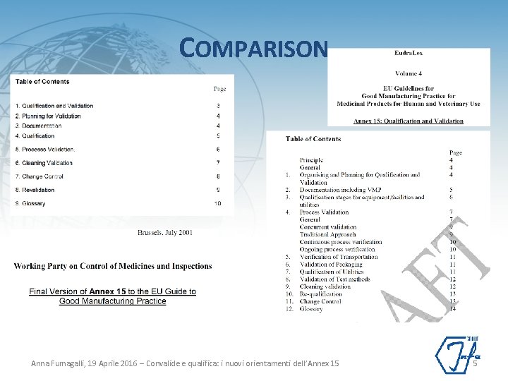 COMPARISON Anna Fumagalli, 19 Aprile 2016 – Convalide e qualifica: i nuovi orientamenti dell’Annex