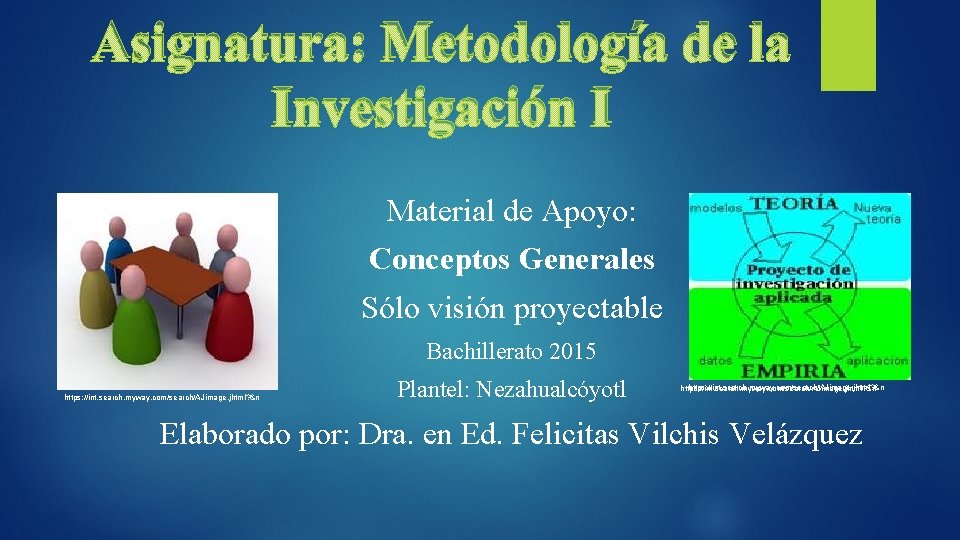 Asignatura: Metodología de la Investigación I Material de Apoyo: Conceptos Generales Sólo visión proyectable