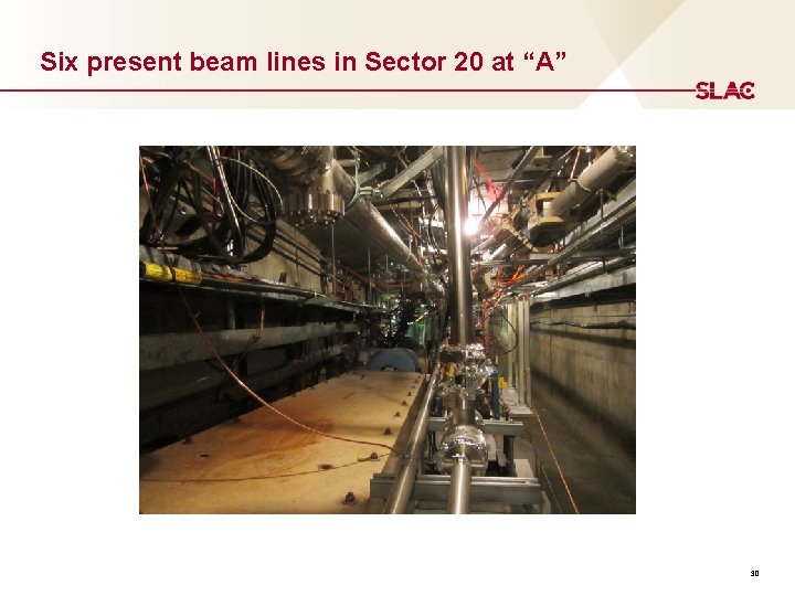 Six present beam lines in Sector 20 at “A” 30 