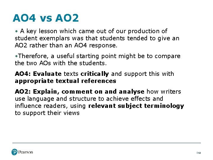 AO 4 vs AO 2 • A key lesson which came out of our