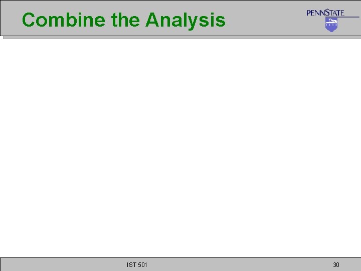 Combine the Analysis IST 501 30 